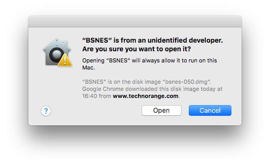 Error Opening Unidenitified App Mac